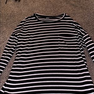 Black and white striped top